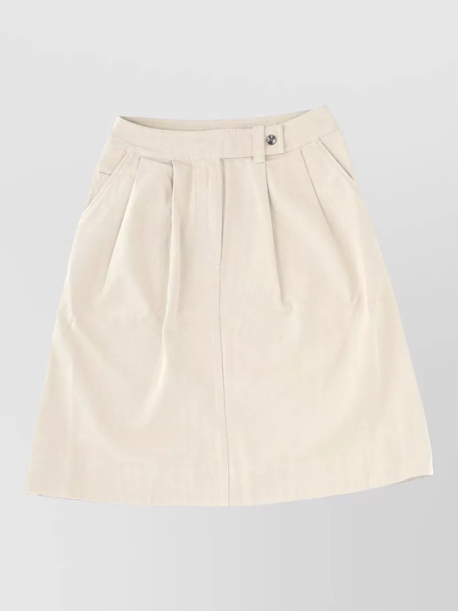 Margaret Howell cotton wool pleated midi skirt