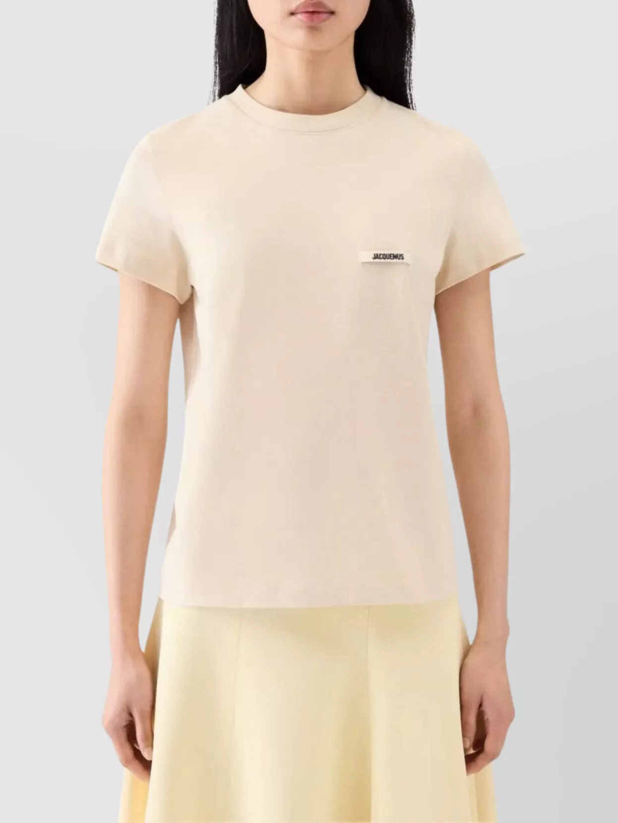 Jacquemus Crewneck Short Sleeve Straight Fit Top In Neutral