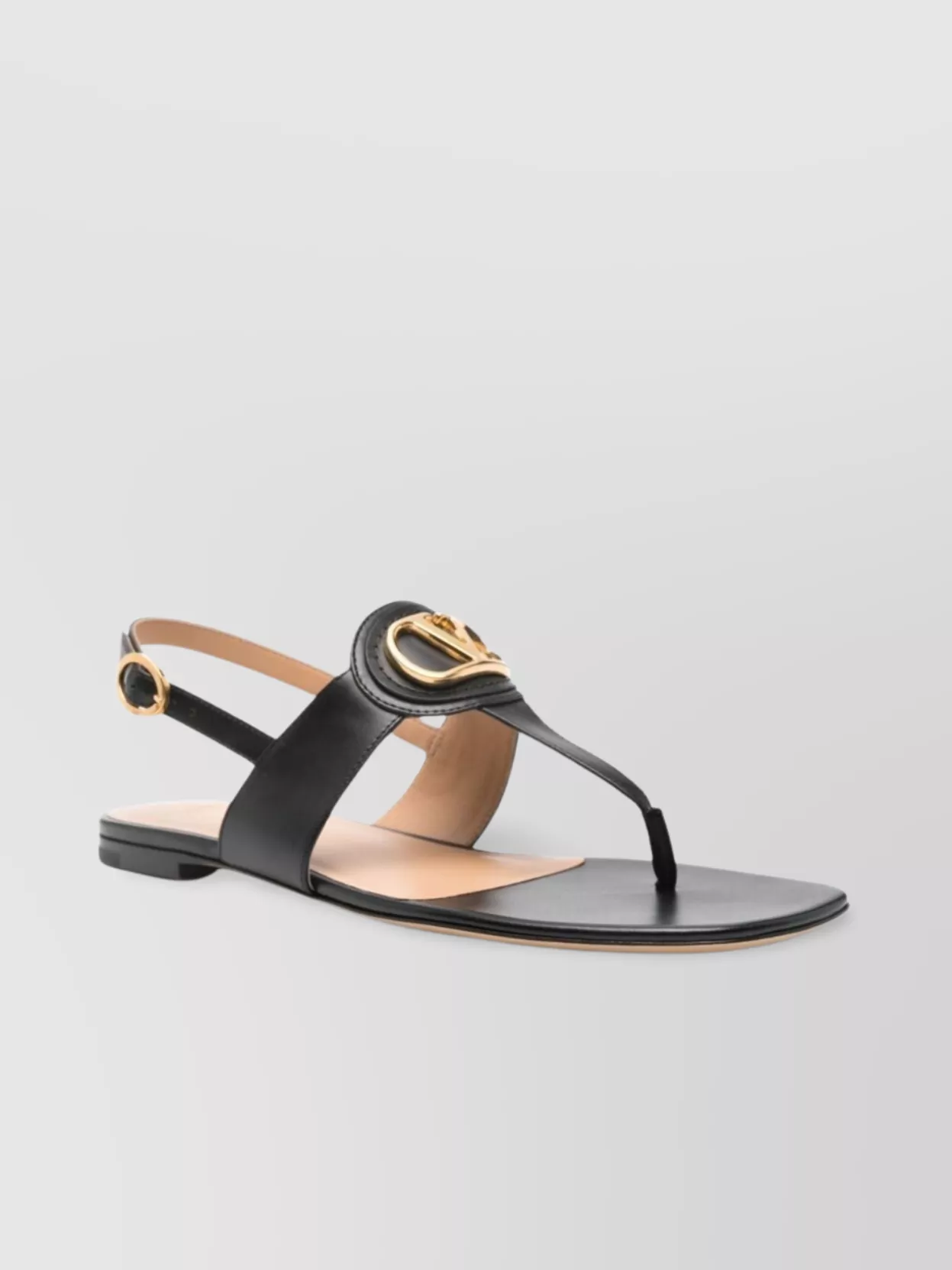 Valentino Vlogo Signature Leather Thong Sandals