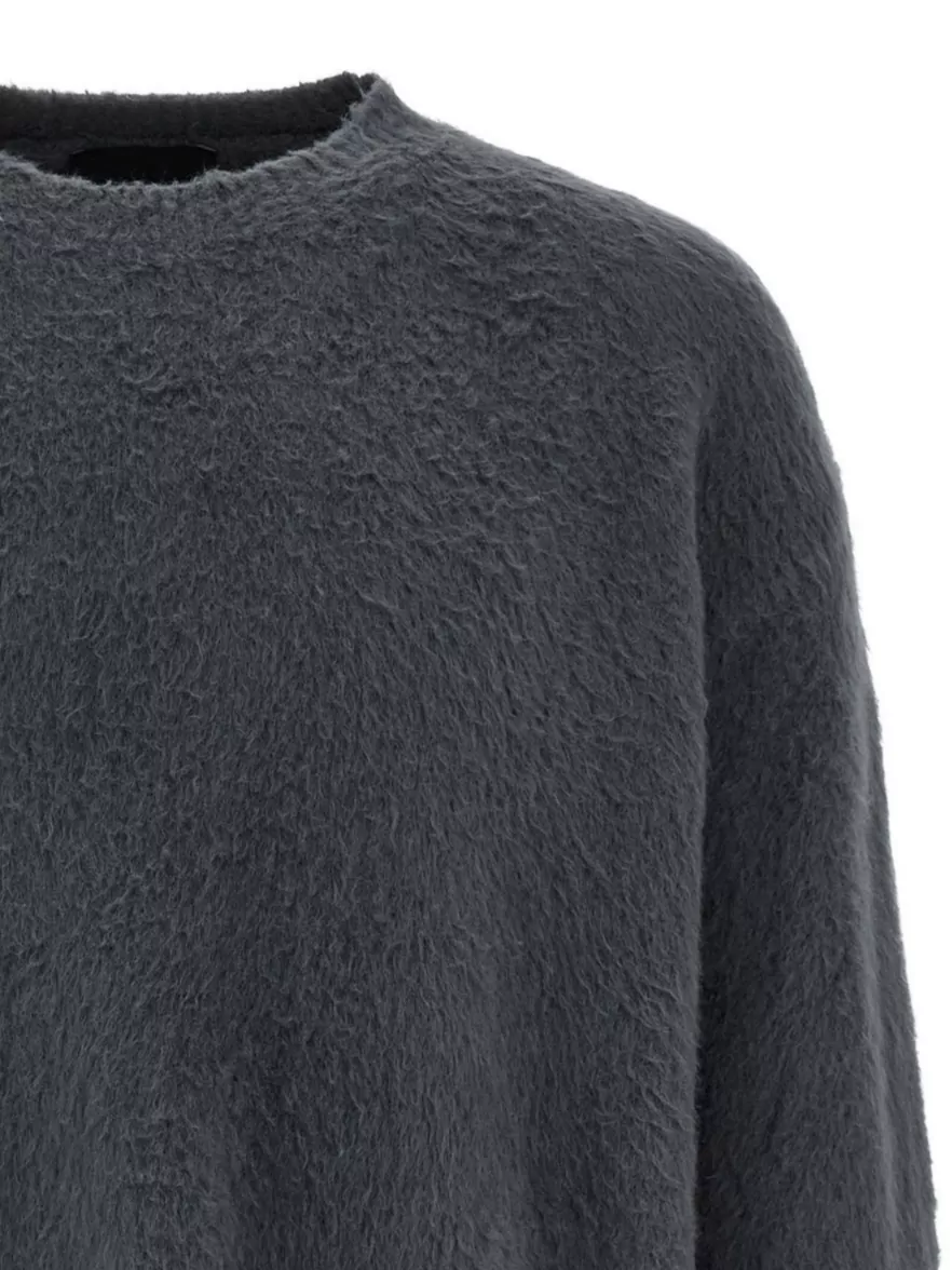 Roberto Collina Crew Neck Shearling Cotton Sweater