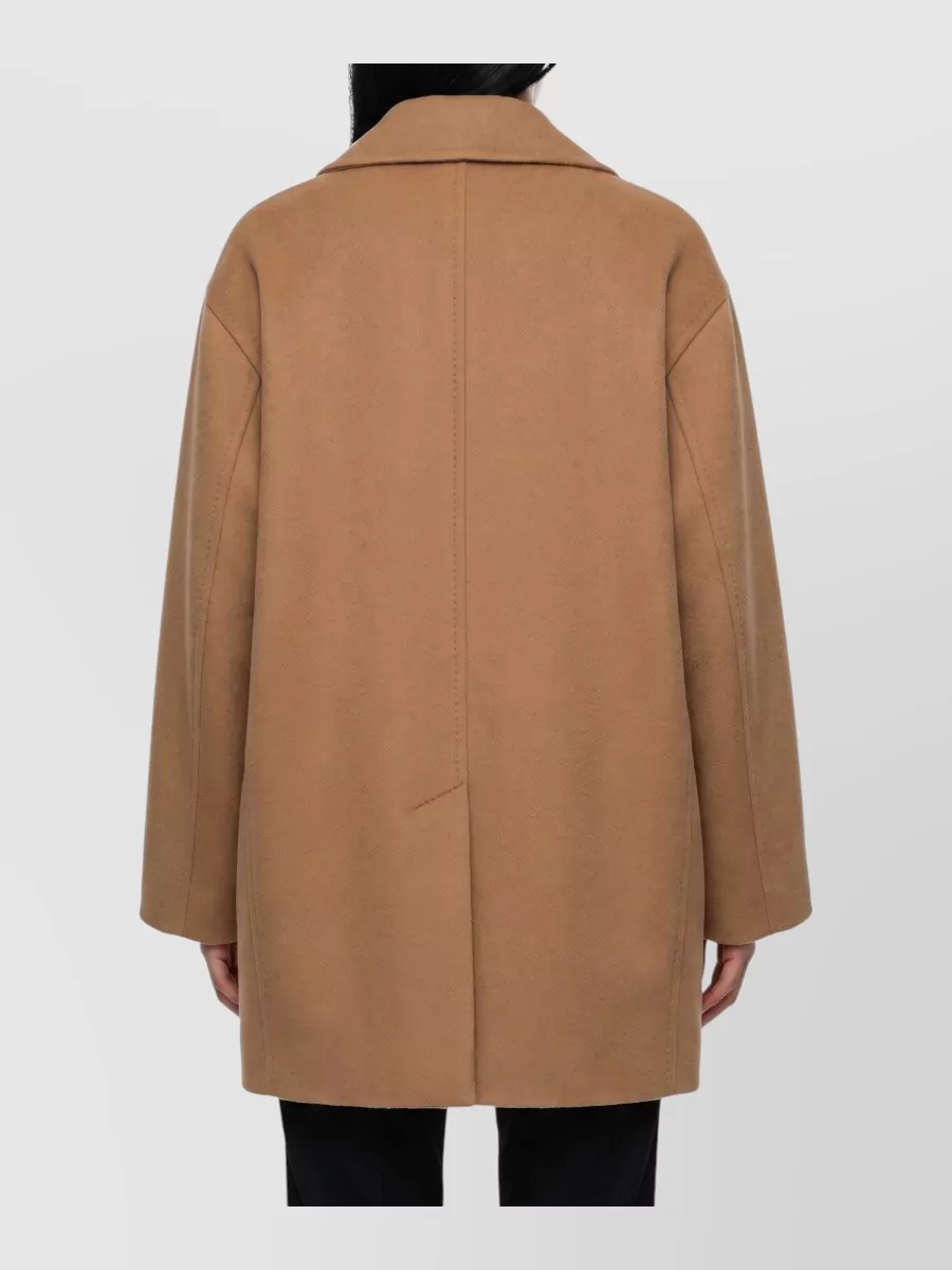 Max Mara Cashmere-Blend Oversized Double-Breasted Short Coat