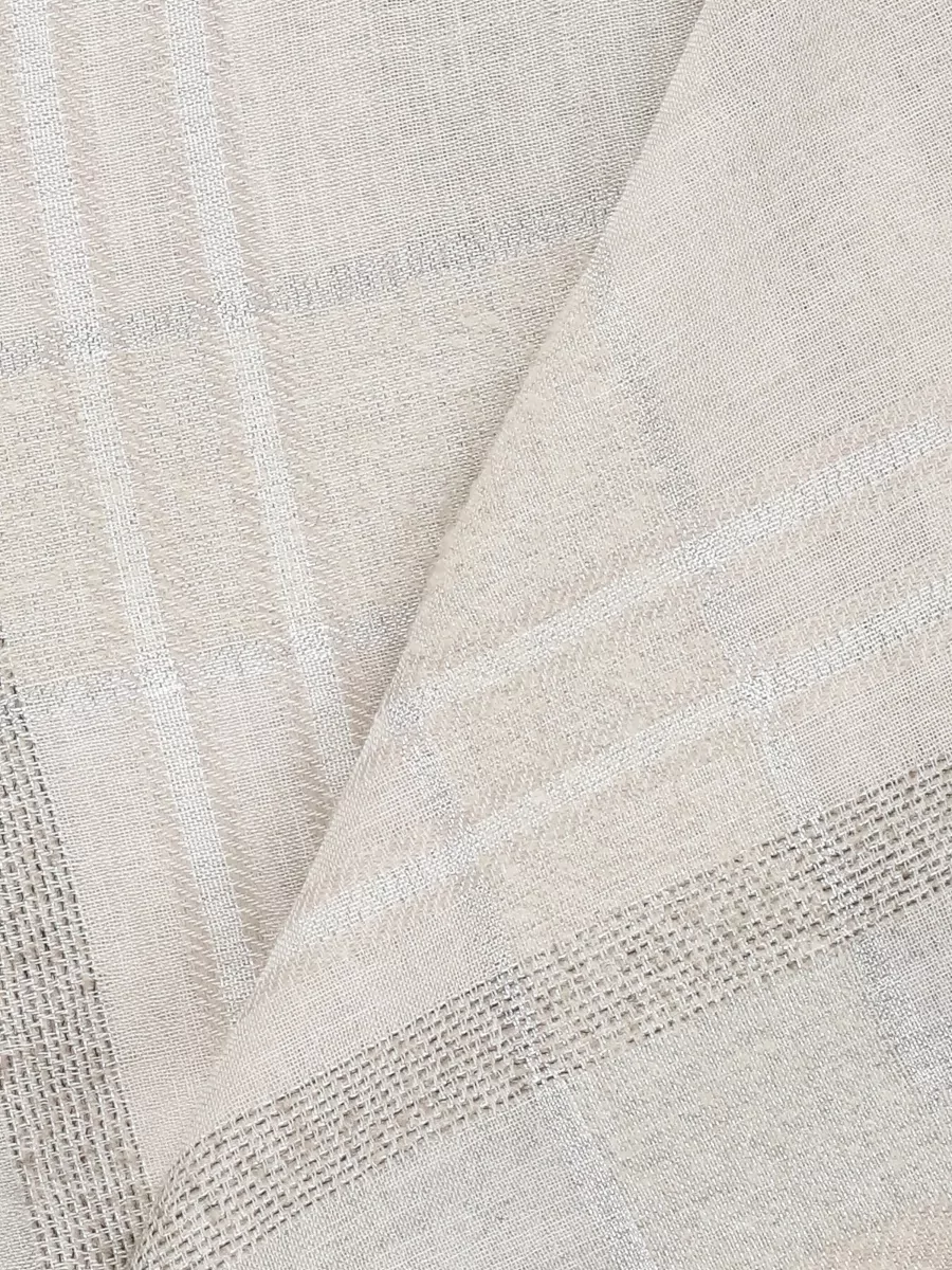 Peserico Wool Blend Rectangular Stole Lurex Fringe