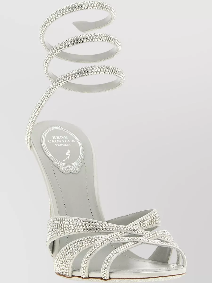 Rene Caovilla Crystal-Embellished Satin Sandals