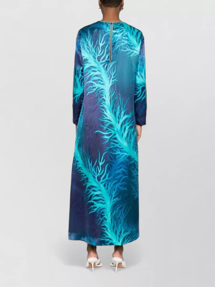 F.r.s For Restless Sleepers Silk Printed Long Sleeve Maxi Dress