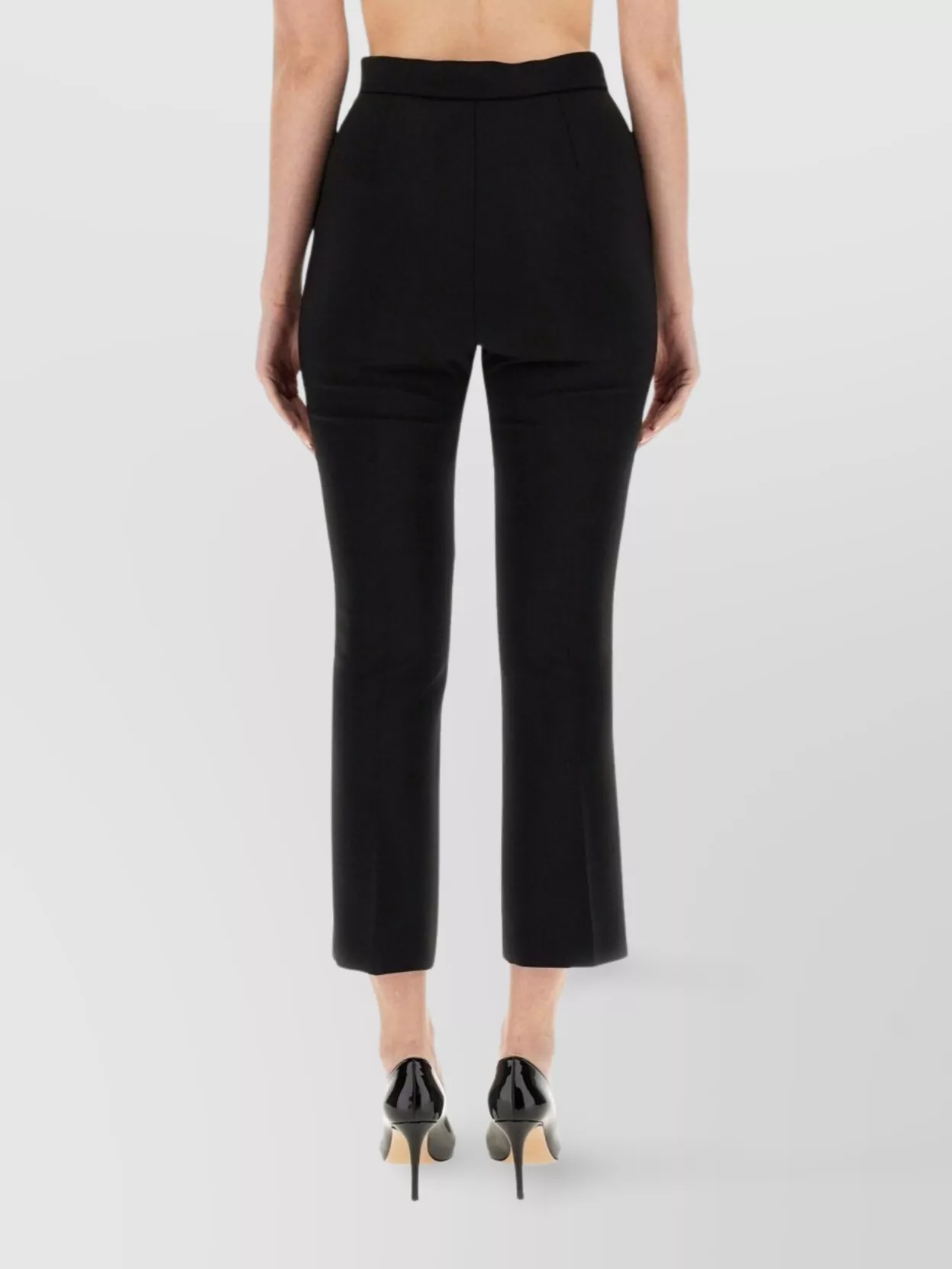 Max Mara High-waisted Cropped Slim Fit Trousers In Black