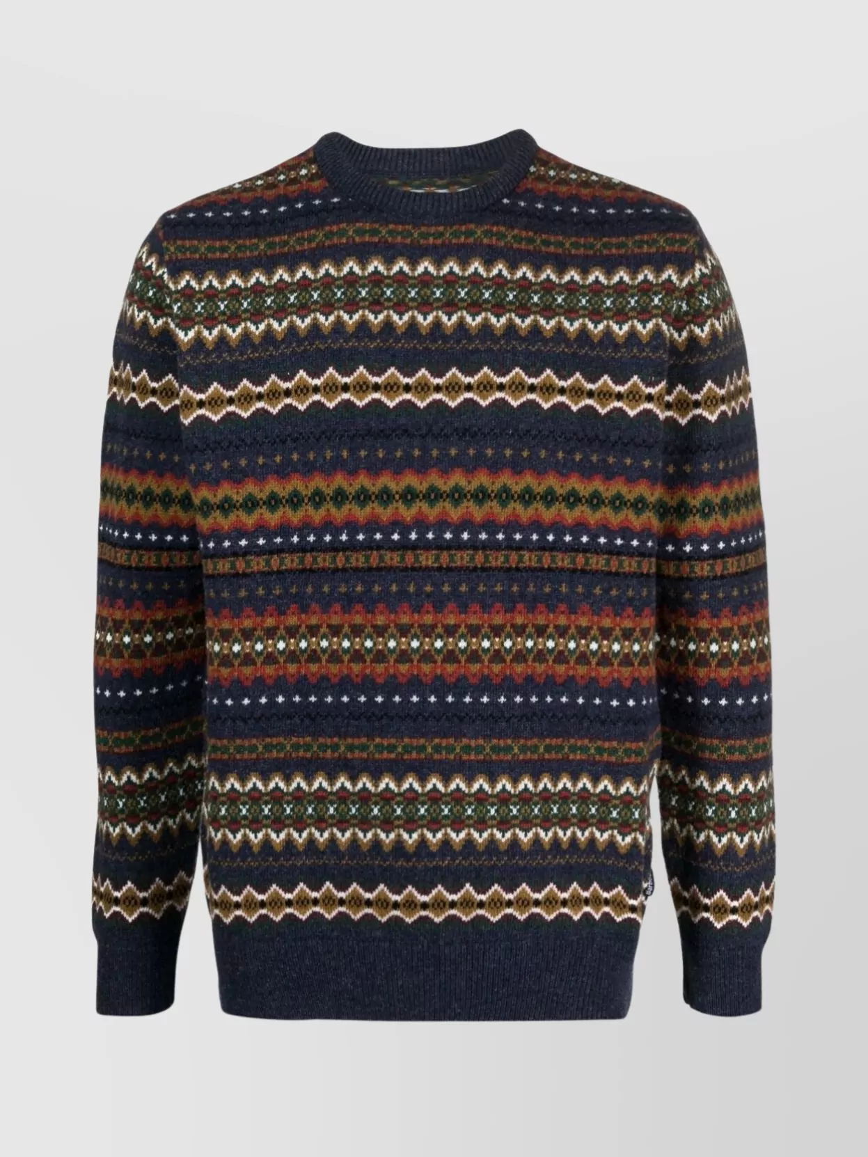 Barbour Graphic Print Crew Neck Wool Sweater In Multi