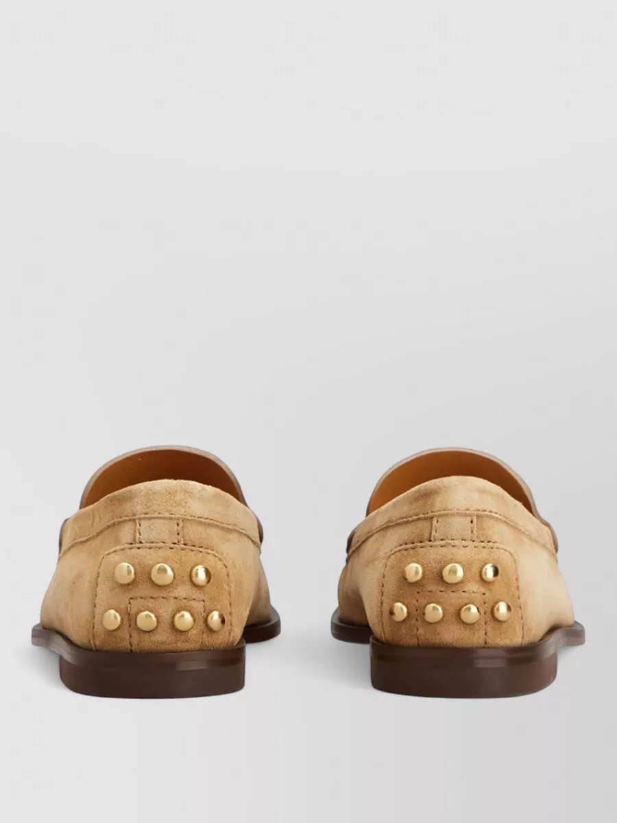 Tod's Suede Loafers Slip On Metal Studs