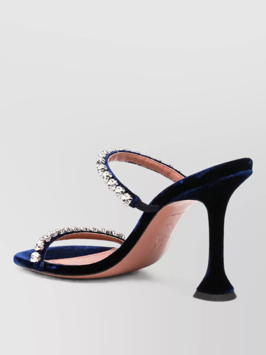 Amina Muaddi velvet crystal-embellished mules