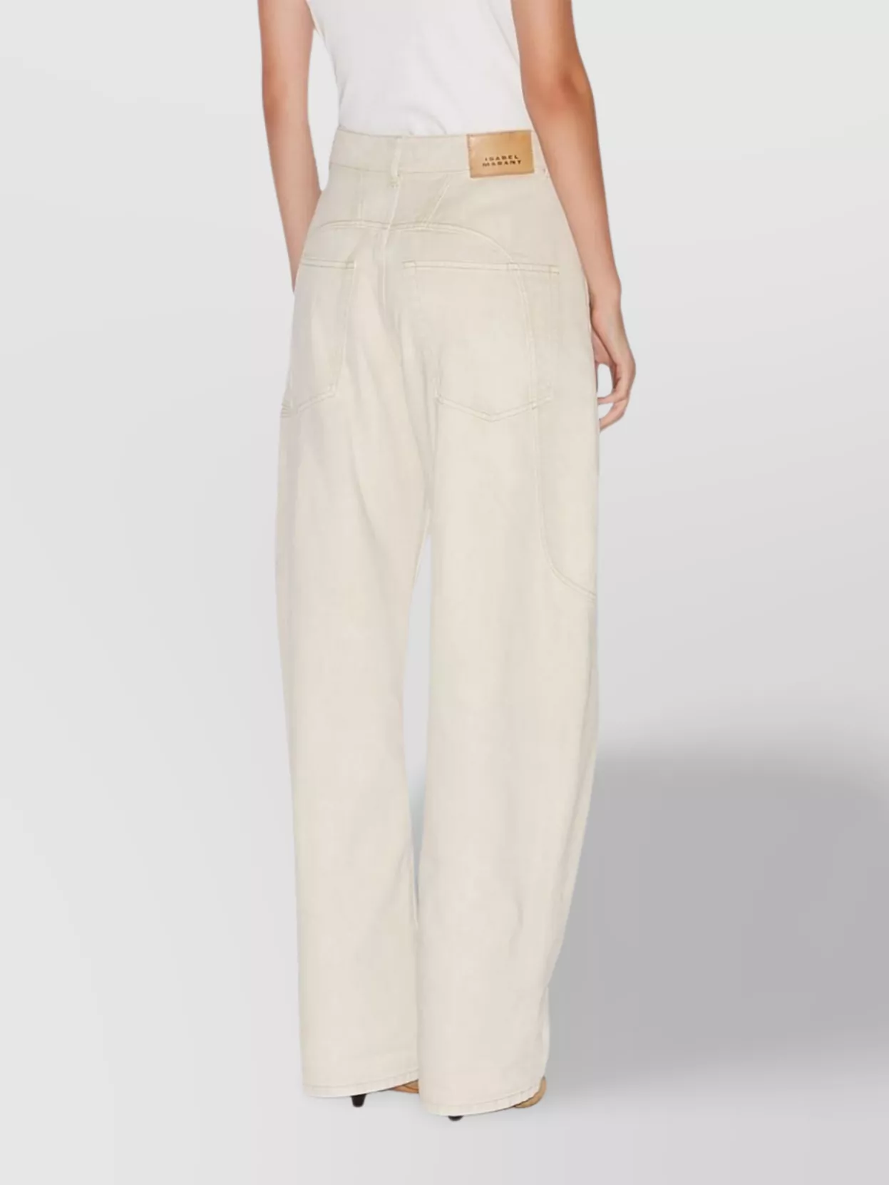 Isabel Marant High-waisted Wide Leg Trousers In Cotton-hemp Blend