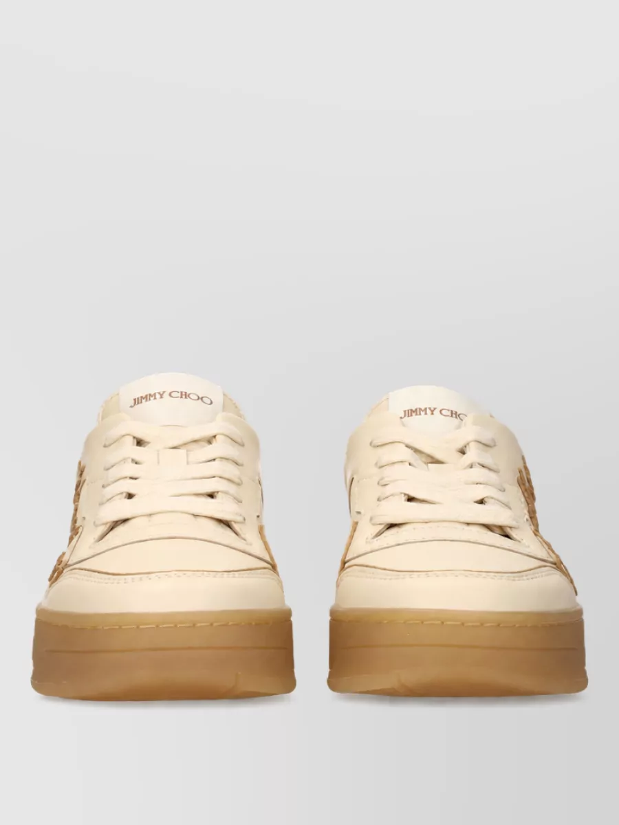 Jimmy Choo leather lace-up sneakers