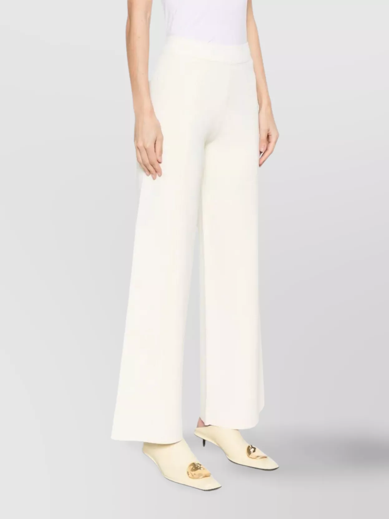 Max Mara High-Rise Elastic Waistband Wide-Leg Trousers