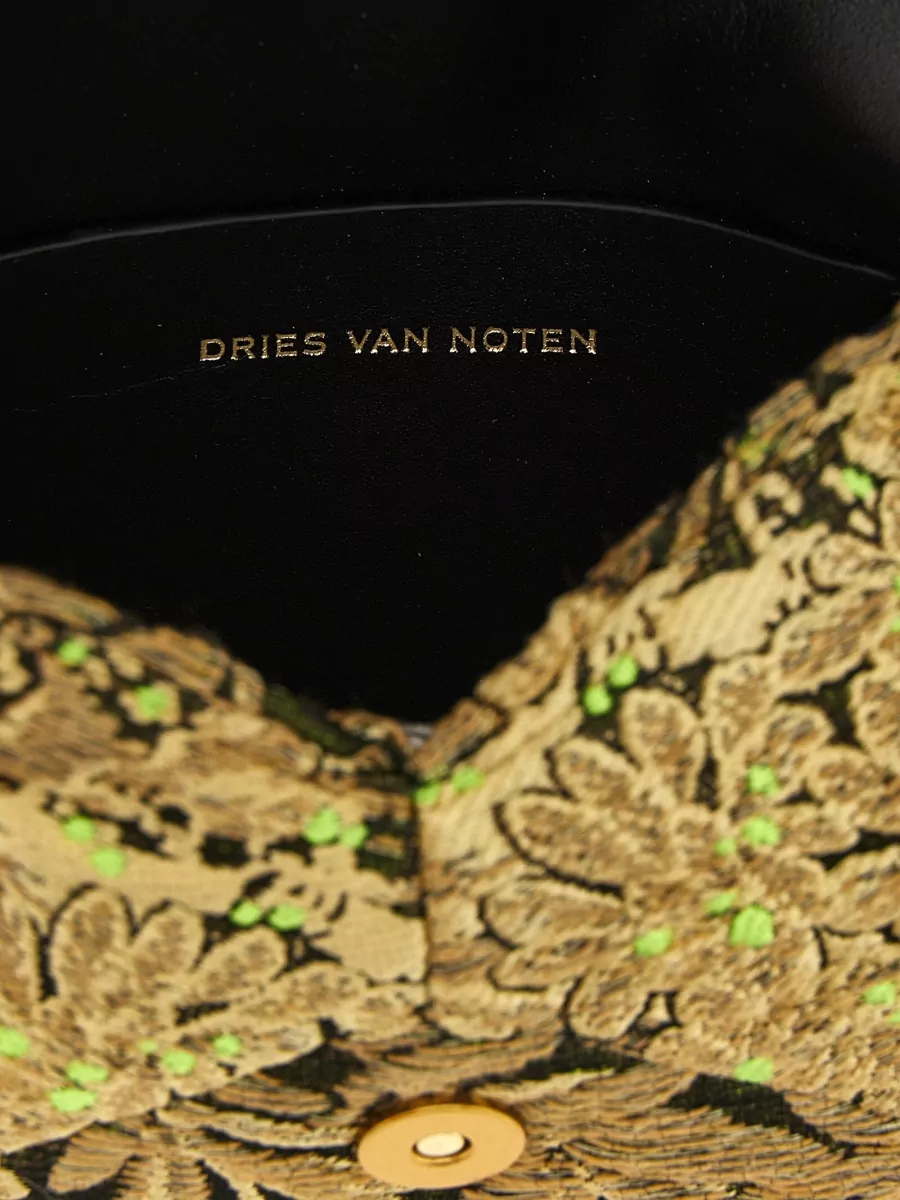 Dries Van Noten Floral-Jacquard Envelope Clutch Bag