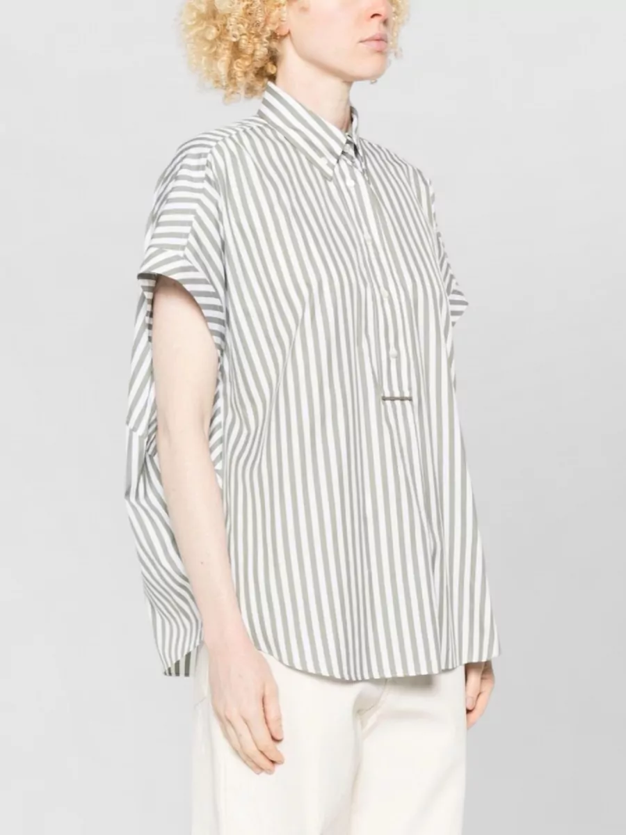 Brunello Cucinelli Striped Short-Sleeve Shirt