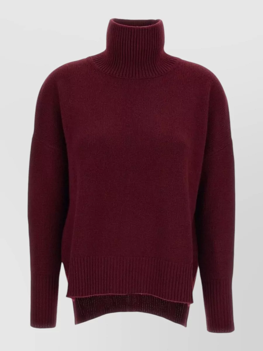Lisa Yang Cashmere heavy-knit mock-neck asymmetric hem relaxed-fit sweatshirt