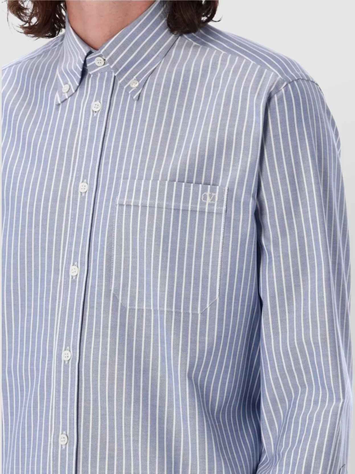 Valentino Garavani Stripes Shirt Featuring Button-Down Collar