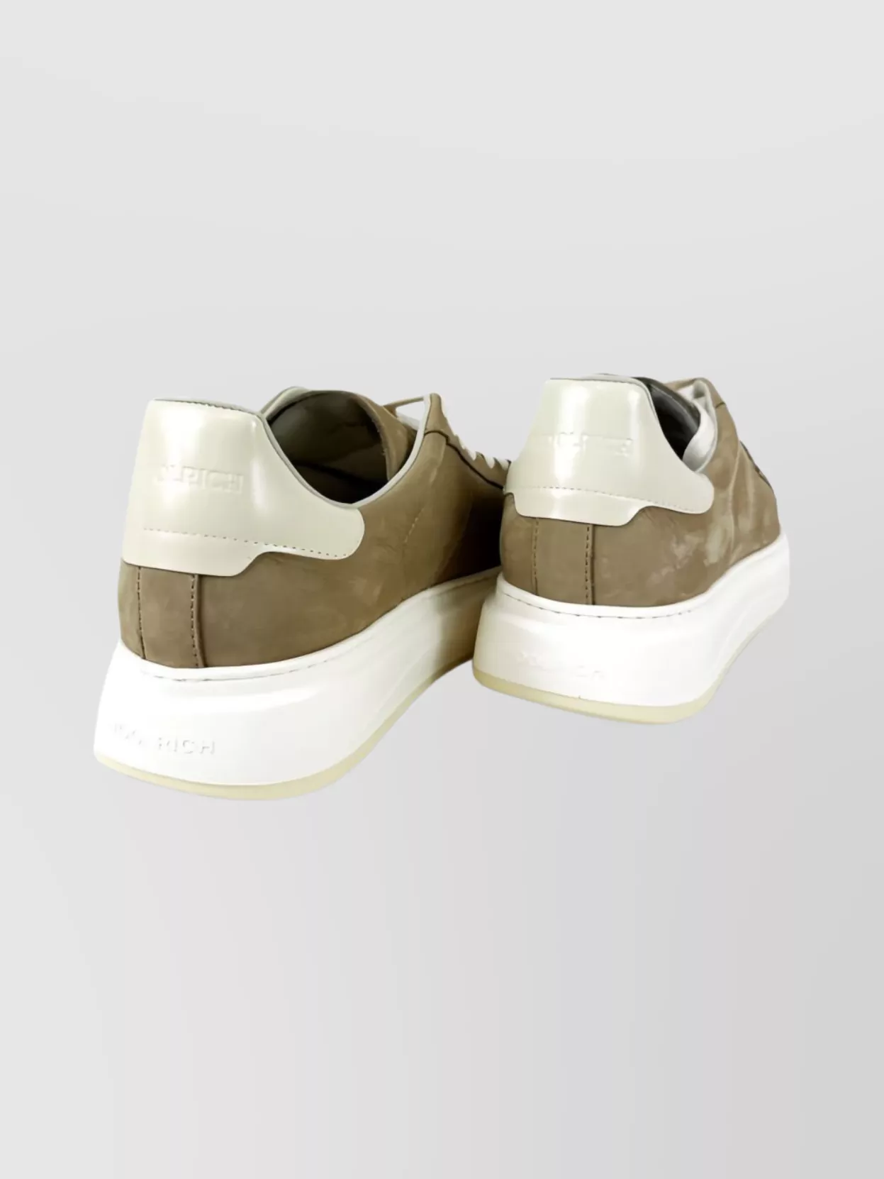 Woolrich Calf Leather Low-top Sneakers Platform In Green