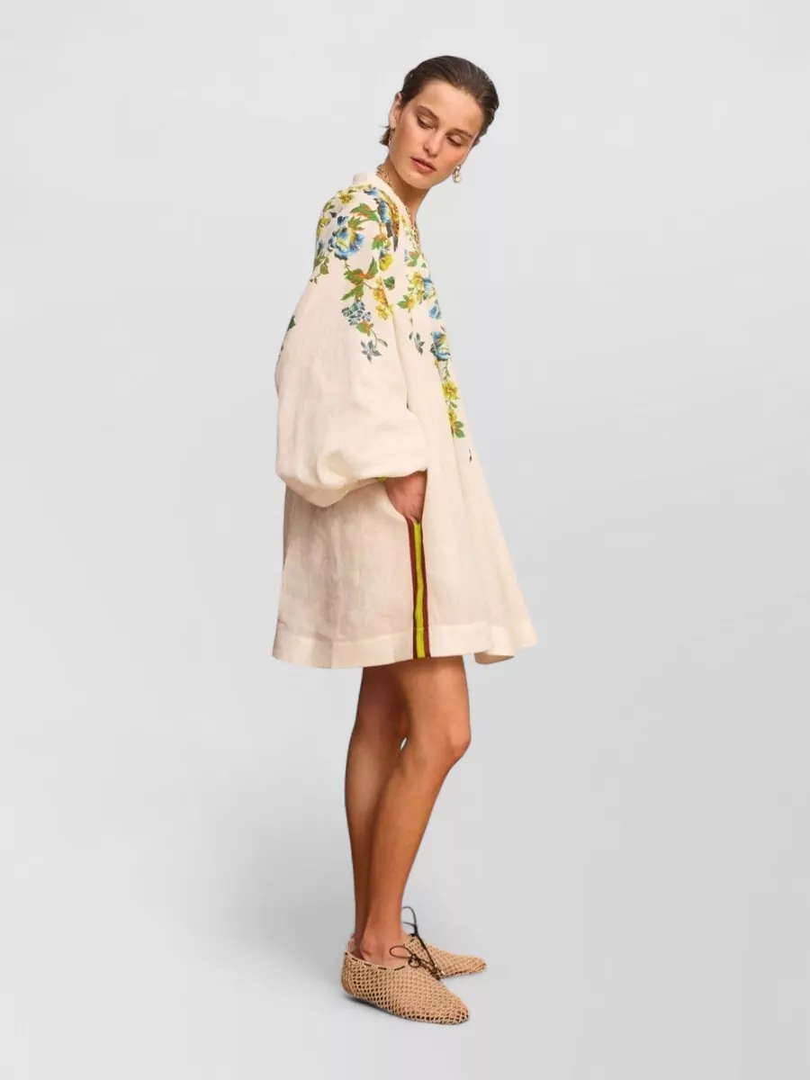 Alémais Gathered V-Neck Mini Dress