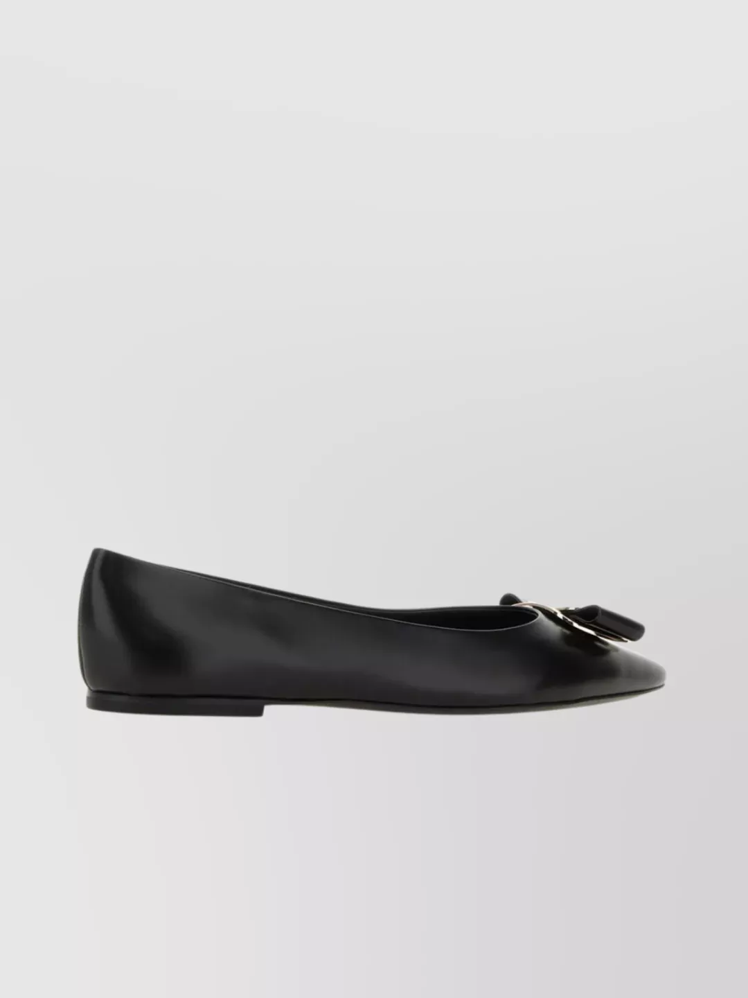 Ferragamo Leather Ballerinas Metal Bow