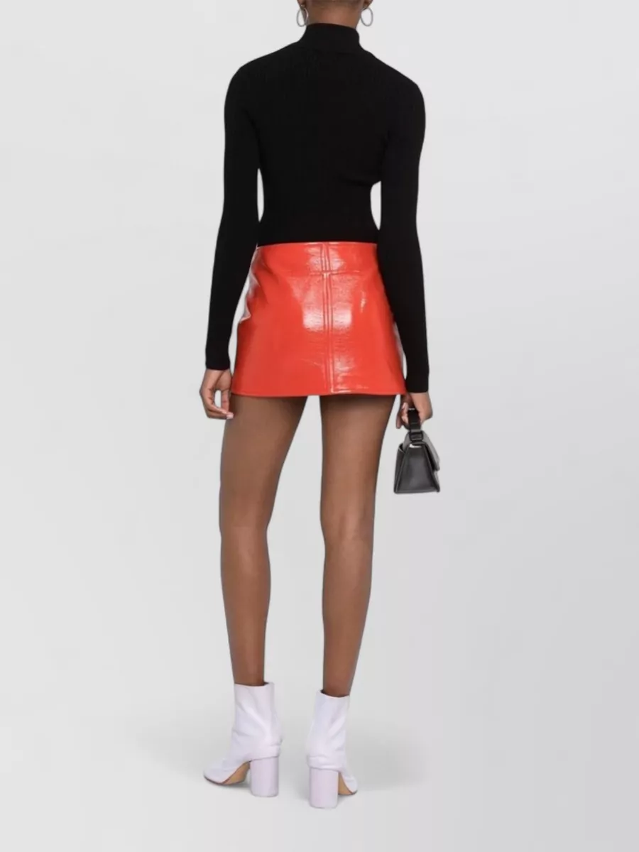 Courrèges Ribbed High-Neck Long-Sleeve Knit Top