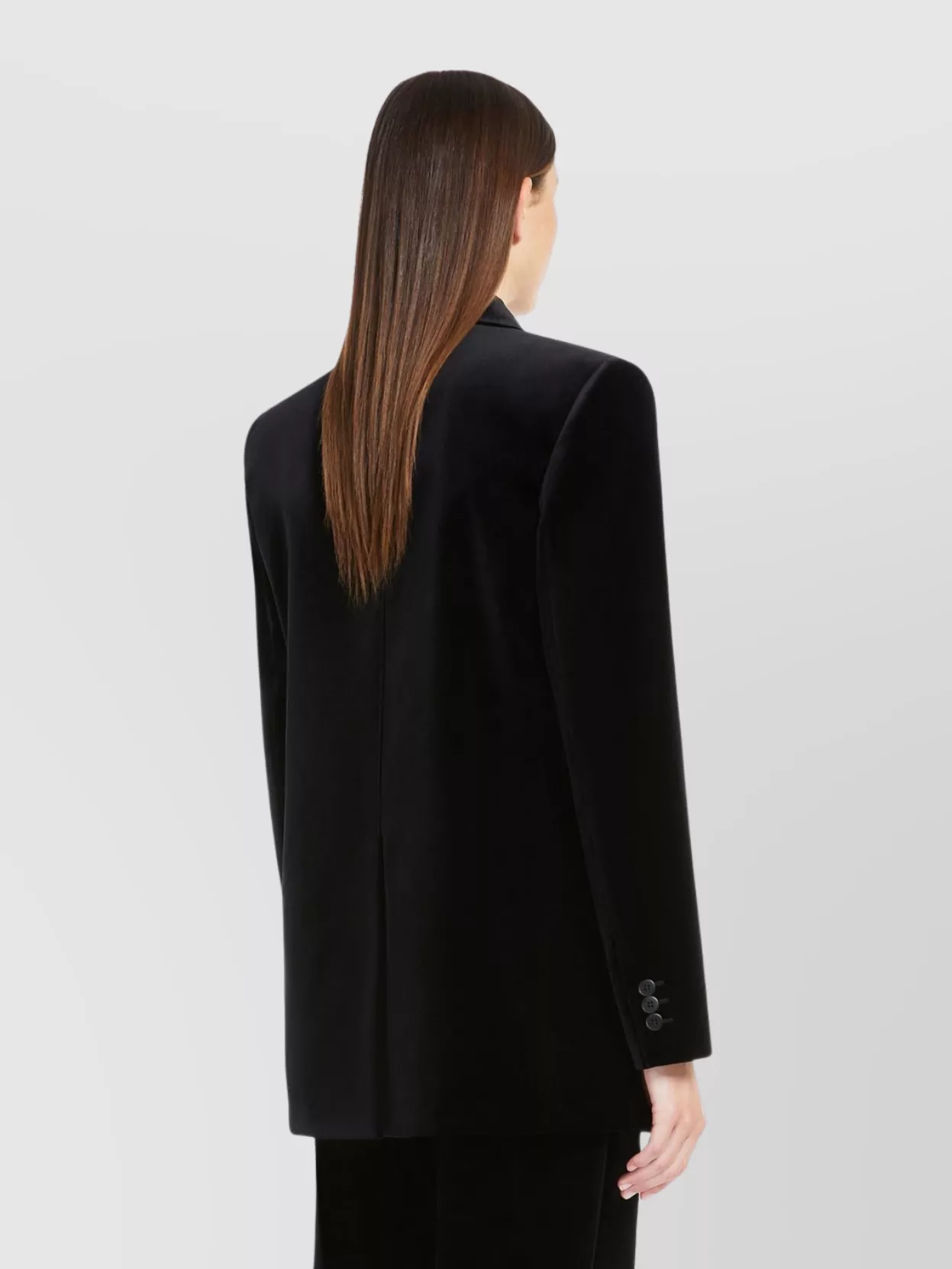 S Max Mara Velvet Double-Breasted Blazer Peak Lapel