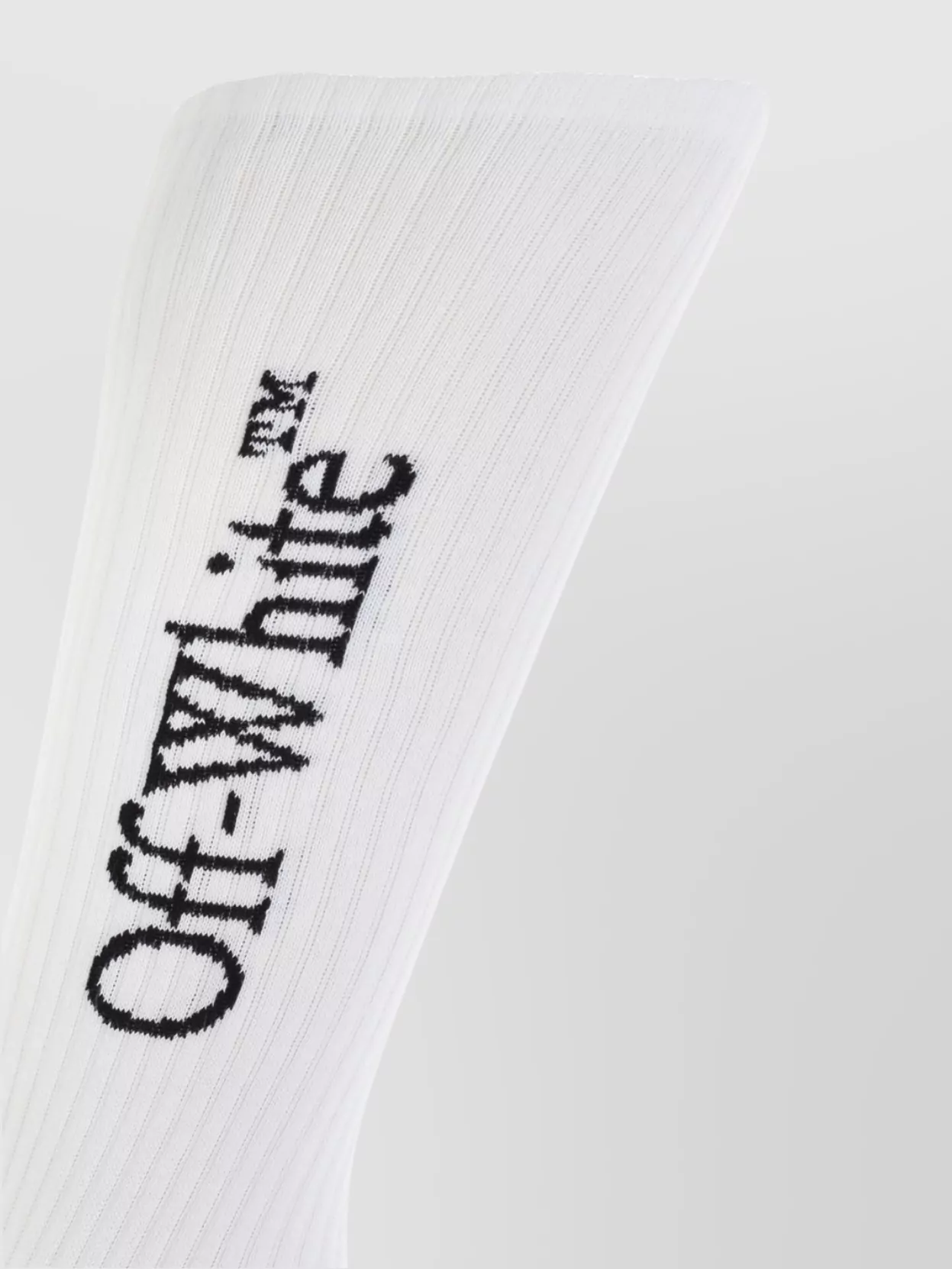 Off-White Cotton Logo Crew Socks