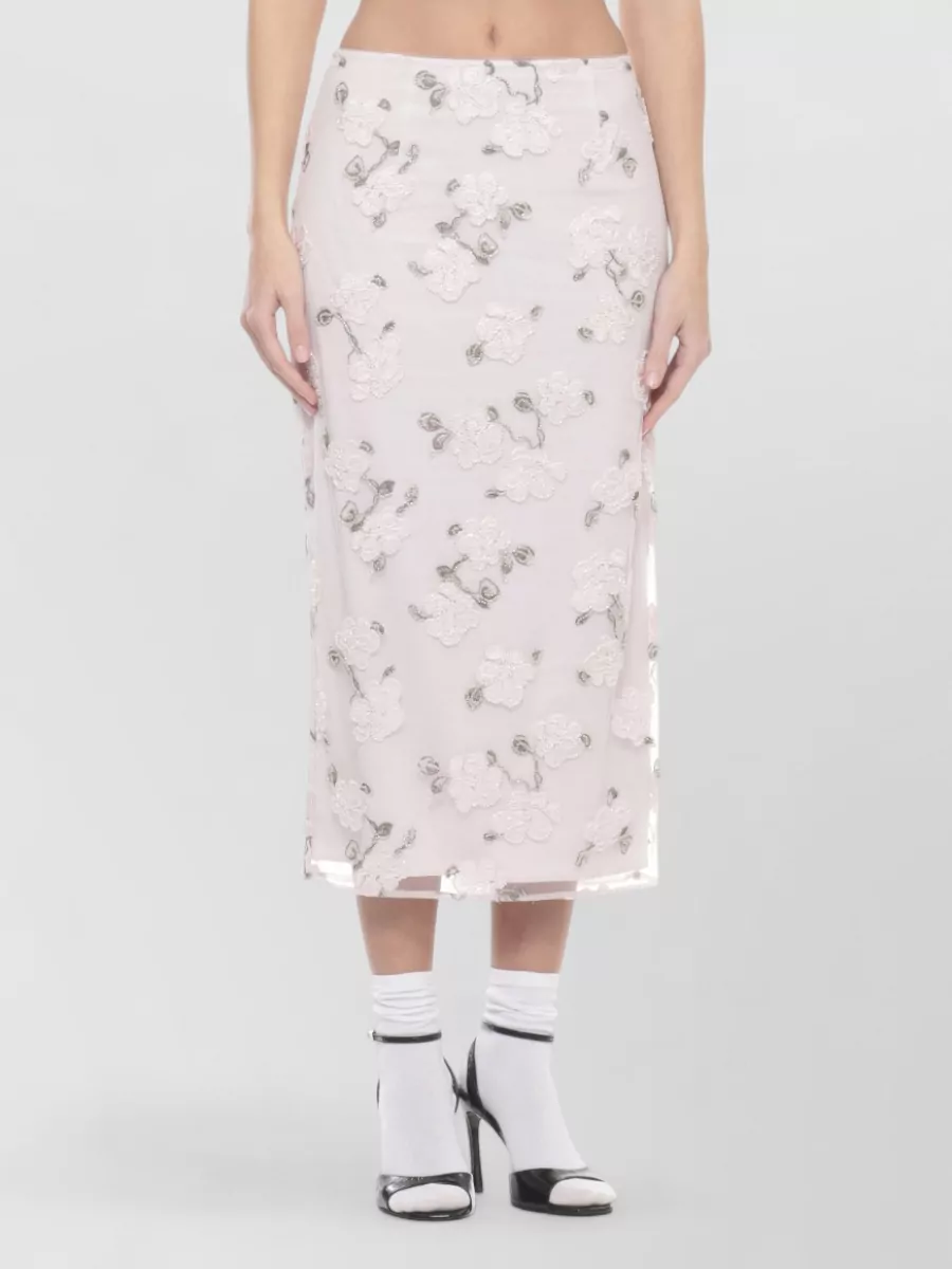 Rotate Sequin-Embellished High-Waisted Midi Pencil Skirt