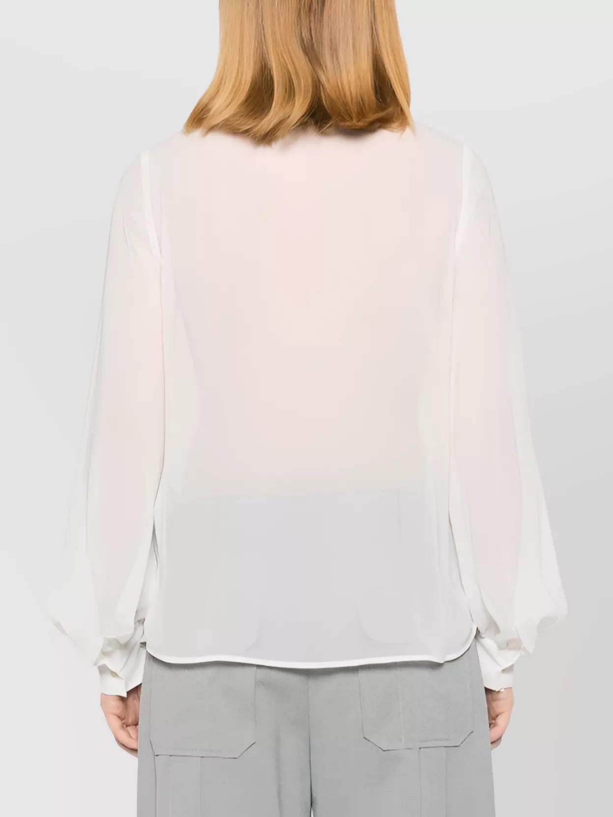 P.A.R.O.S.H BOW DETAIL CREPE BLOUSE V-NECK 