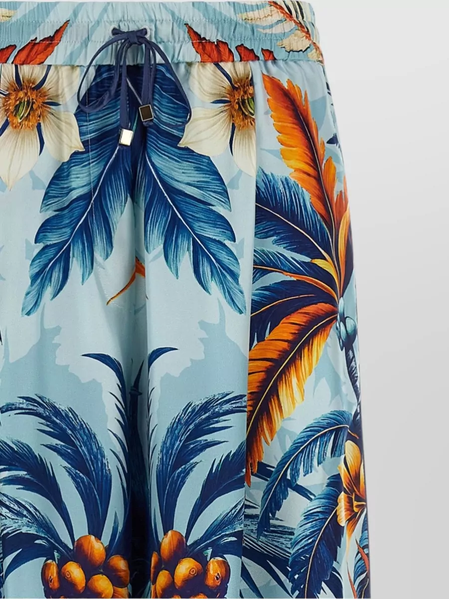 F.r.s For Restless Sleepers Silk Printed Wide-Leg Trousers