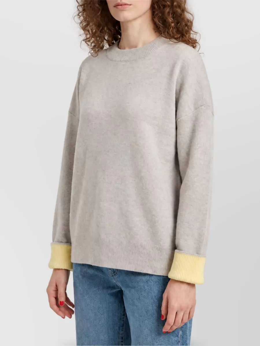 The Frankie Shop Wool Relaxed-Fit Ribbed-Trim Sweater
