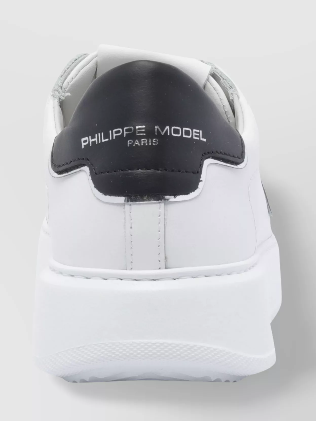 Philippe Model Low Top Leather Sneakers With Perforated Patch