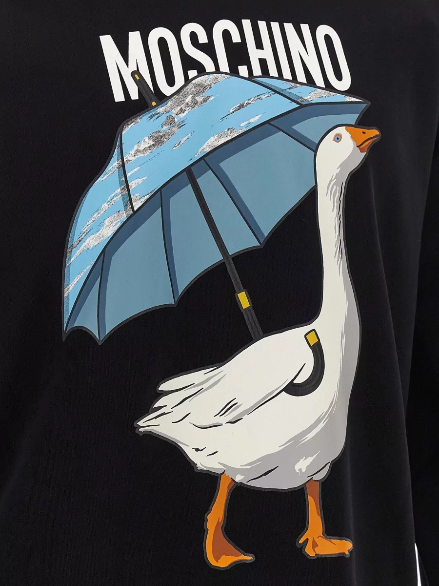 Moschino Cotton Goose Print Hoodie