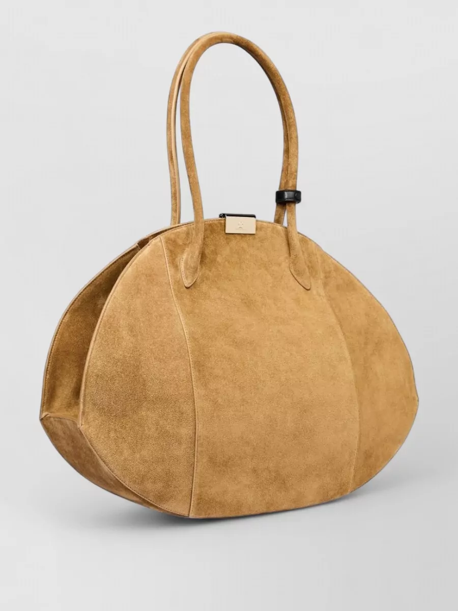 Nina Ricci Tote Bag Metal Hardware Structured Shape Top Handles