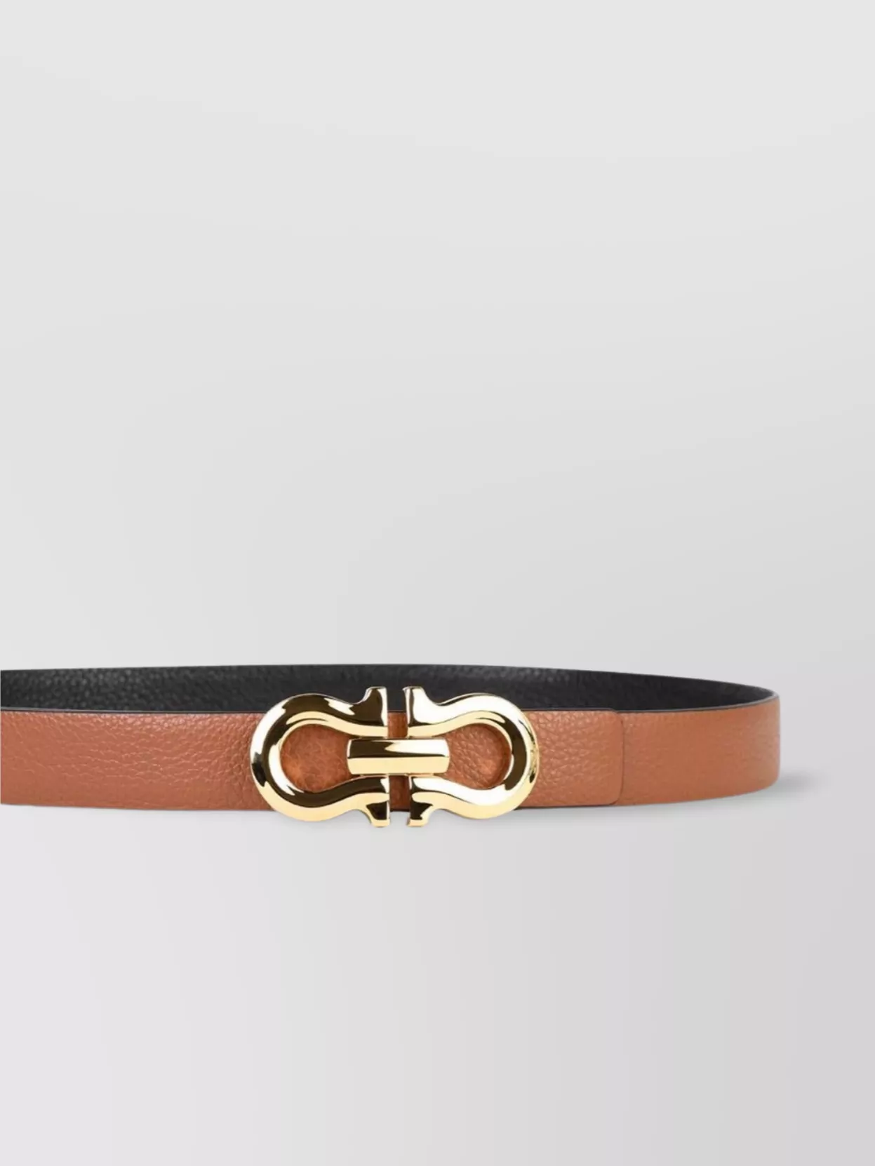 Ferragamo Leather Belt Adjustable Gold-tone Buckle In Brown