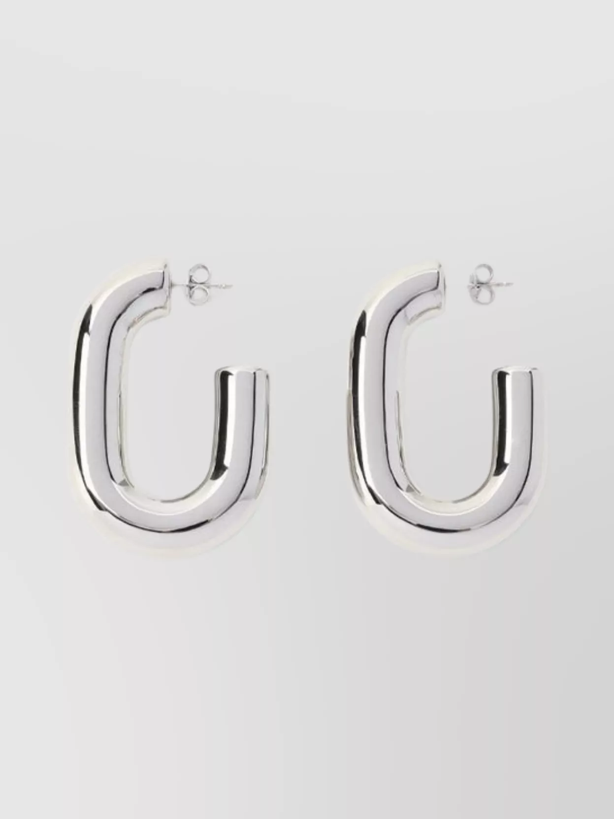 Rabanne Xl Link Hoops Earrings In White