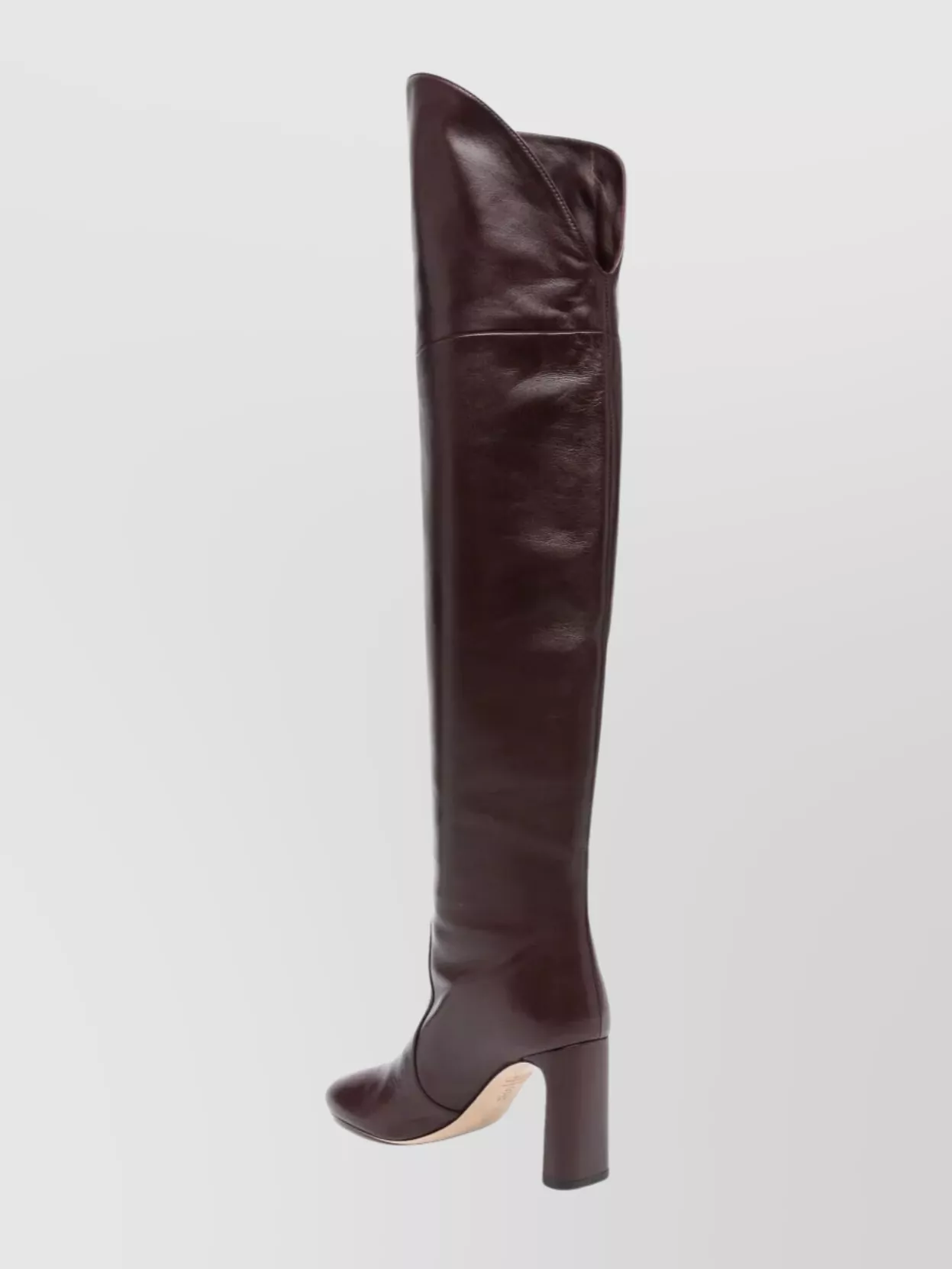 Stuart Weitzman Over-the-knee Block Heel Almond Toe Boots In Brown