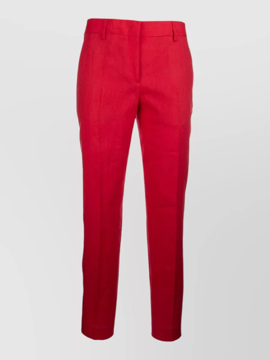 Paul Smith Tailored Trousers Belt Loops Button Detail In Red