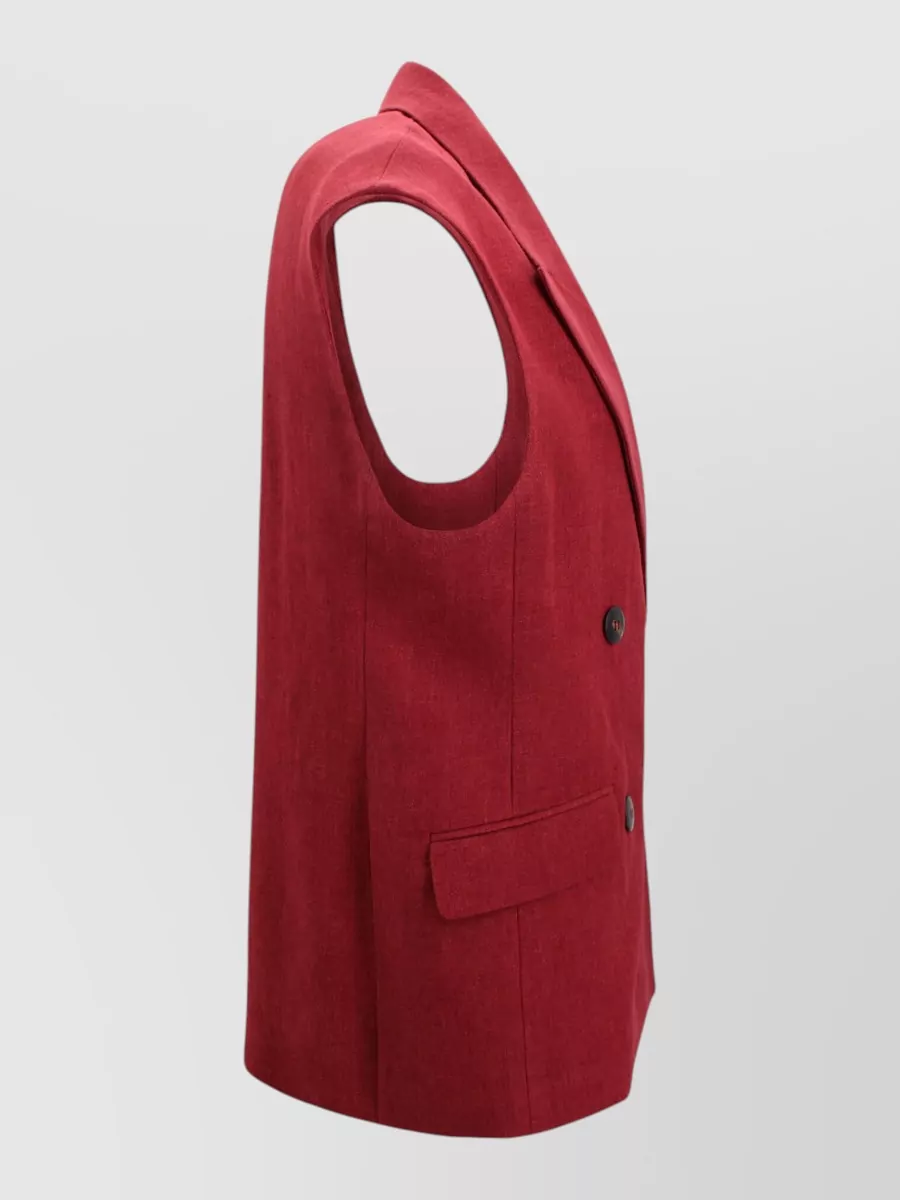S Max Mara Linen Double-Breasted Waistcoat
