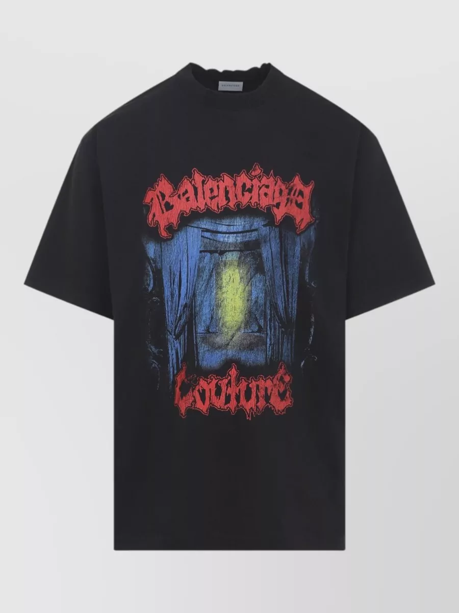 Balenciaga cotton salon de couture printed crewneck t-shirt