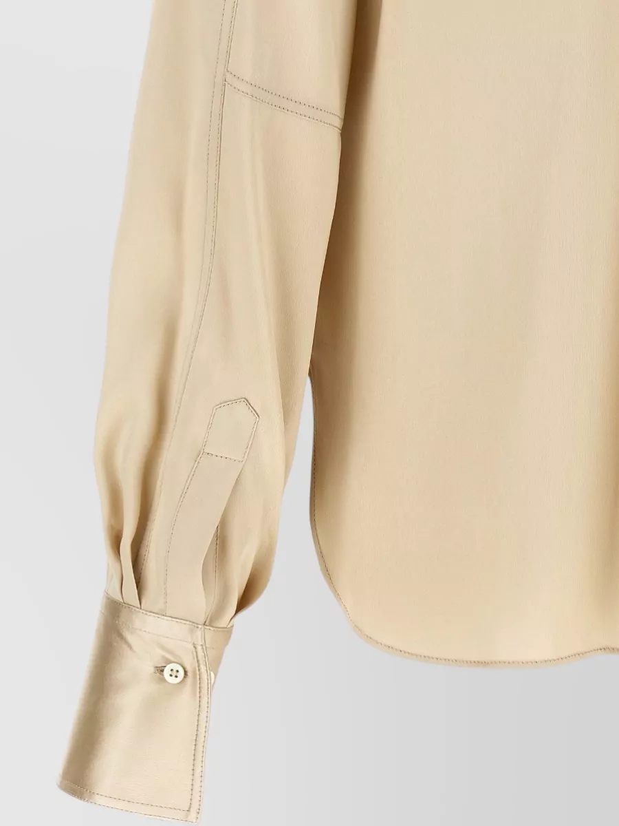 Brunello Cucinelli Silk Satin Panelled Shirt
