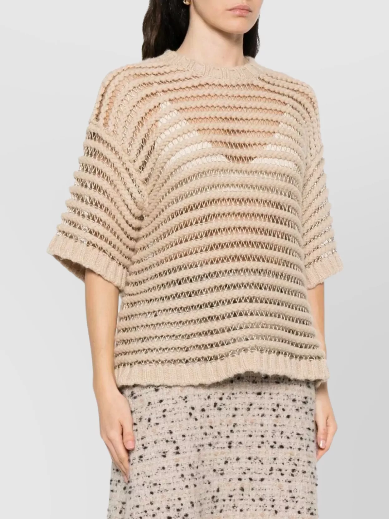 Fabiana Filippi Textured Open-Knit Ribbed Knitwear Piece