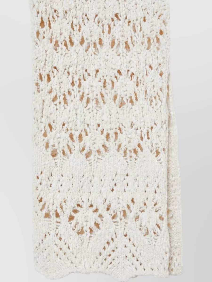 Alanui Floral Crochet Trousers Flared Hem