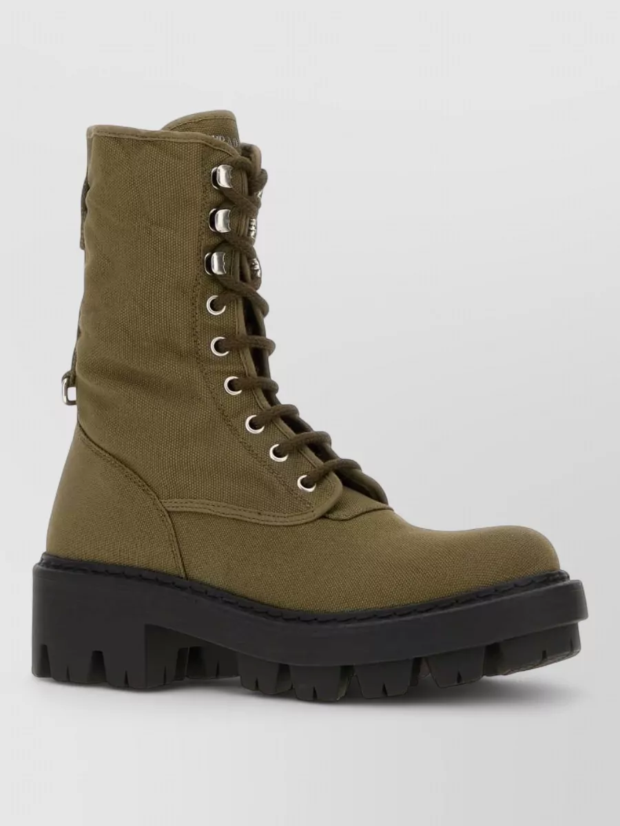 Prada Leather block heel mid-calf boots square toe | The Fashion