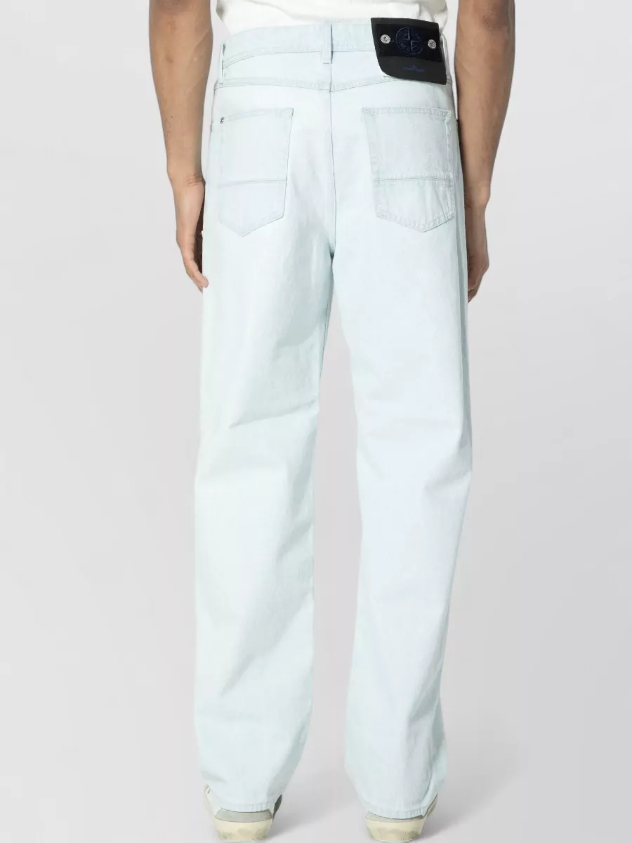 Stone Island Denim Mid-Rise Wide-Leg Relaxed-Fit Jeans