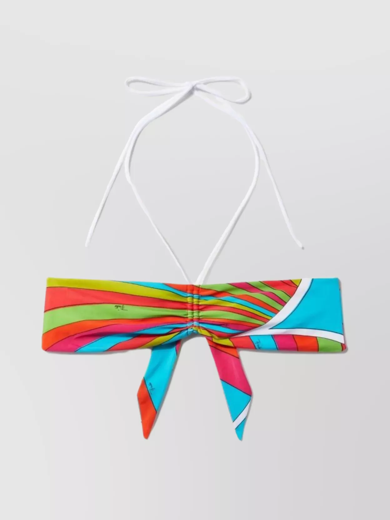 Shop Emilio Pucci Striped Pattern Bandeau Bikini Top
