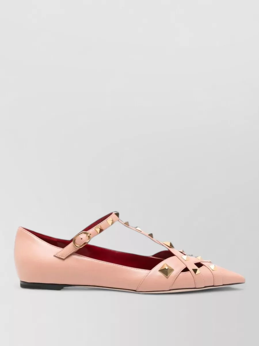 Valentino Garavani Studded Leather Ballerina Shoes