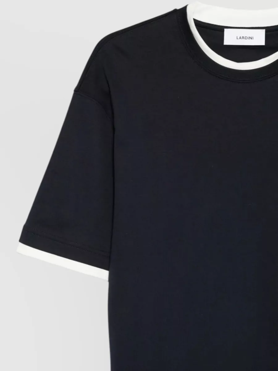 Lardini Crew Neck T Shirt Contrast Trim Design
