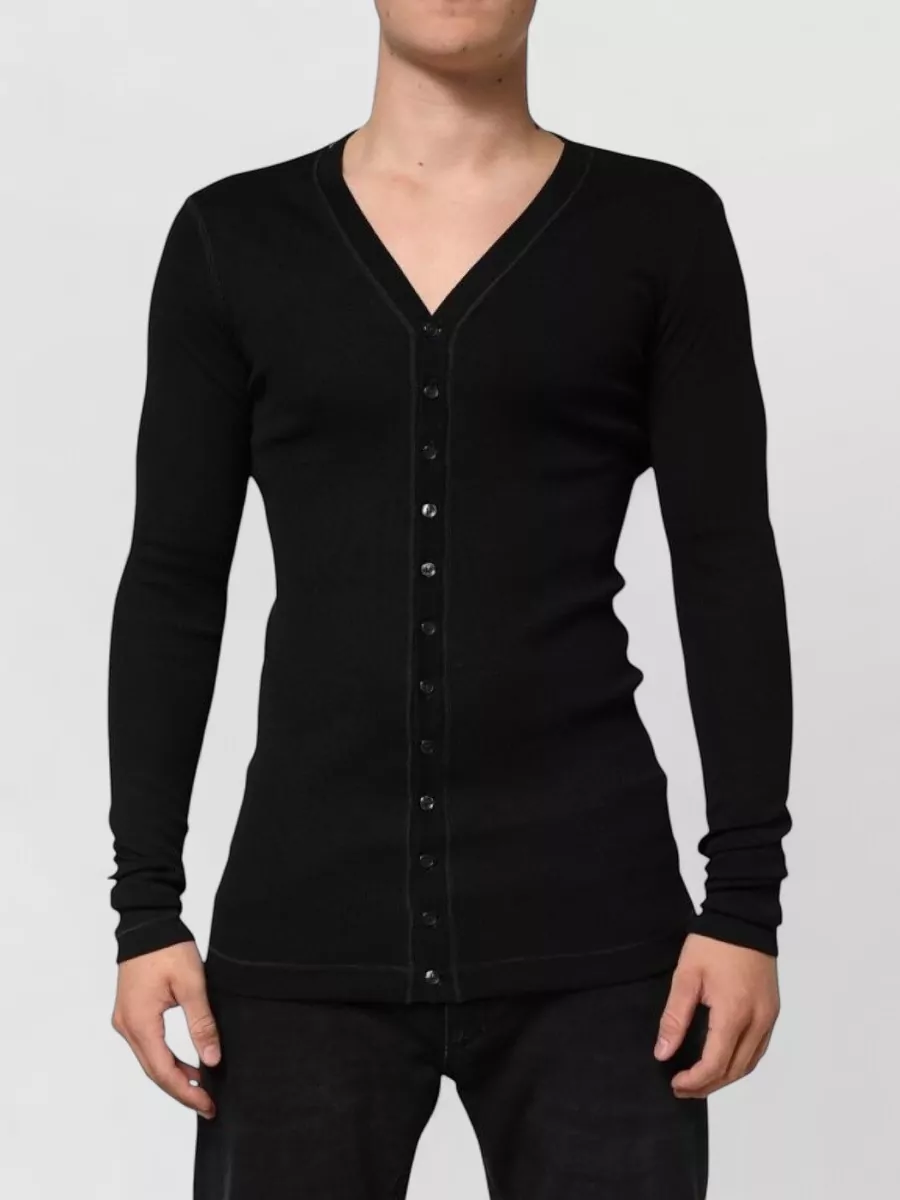 Dolce&Gabbana cotton slim-fit v-neck button-up cardigan