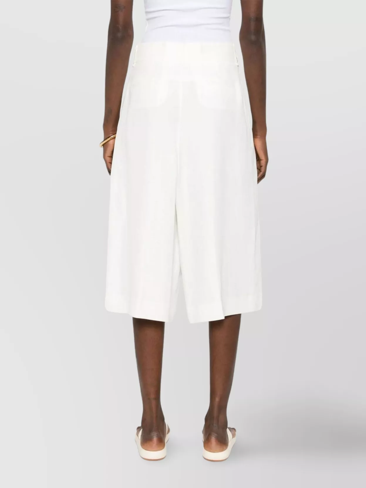 P.a.r.o.s.h Wide Leg Trousers With Pleats And Pockets In White