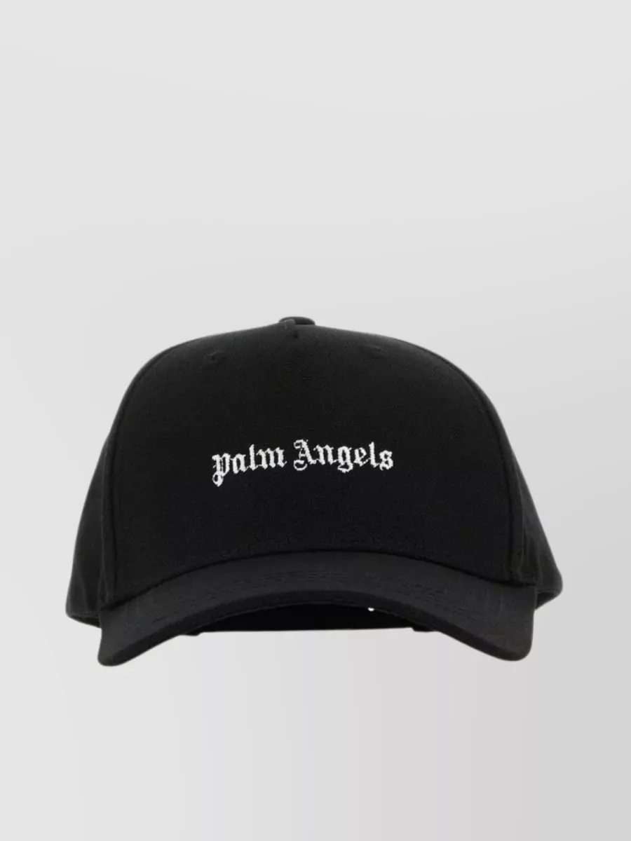 Shop Palm Angels Curved Visor Cotton Baseball Cap In Black