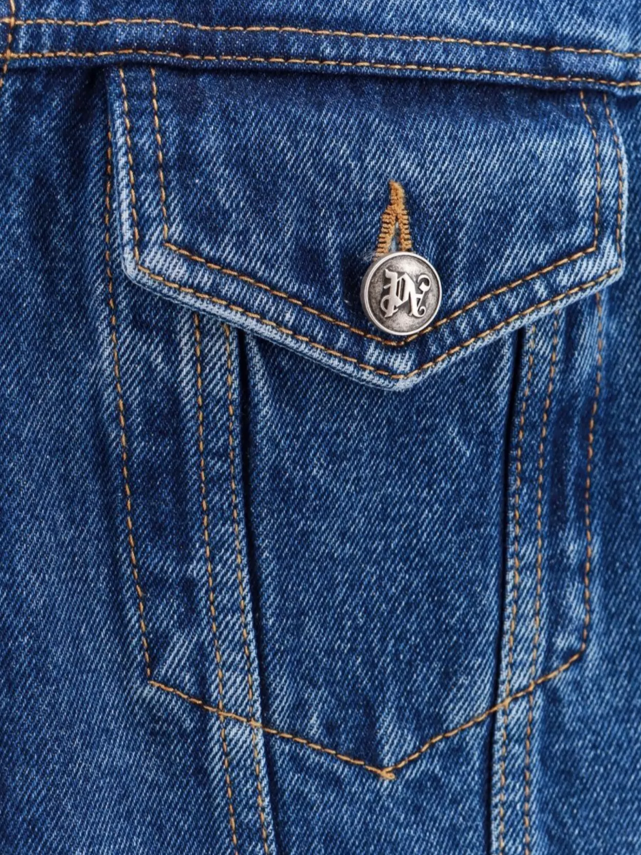 Palm Angels Monogram Detailed Denim Jacket
